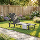 Lounge Chair Outdoor, 63 cm Wide Chaise Lounge Tanning Chair, 4-Position Outdoor Tanning Lounger, Dark Grey