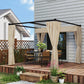 10' x 10' Retractable Pergola Canopy with Sidewalls, Metal Outdoor Gazebo Sun Shade Shelter, Beige