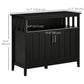 Sideboard Buffet Server Storage Cabinet Console Table with 2 Doors and Adjustable Shelves for Kitchen & Dining Room, Black