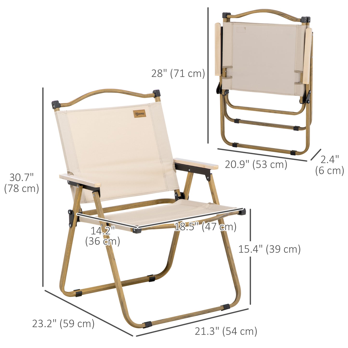 Camping Chair, Lightweight Folding Chair, Portable Armchair, Excellent for Festivals, Fishing, Dark Grey