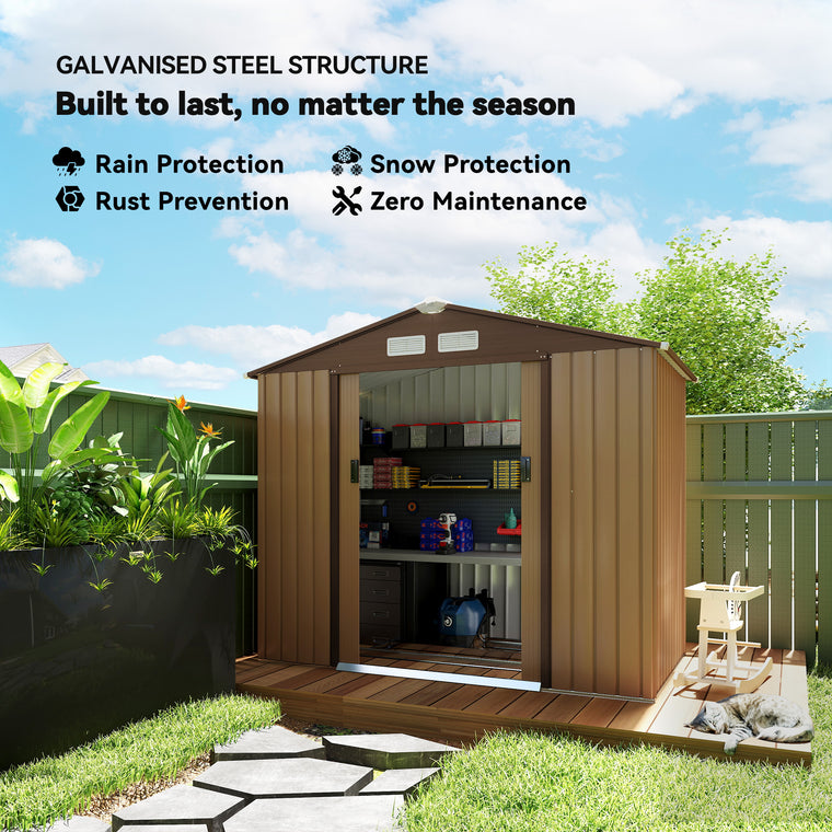 7' x 4' x 6' Metal Tool Shed with Double Doors