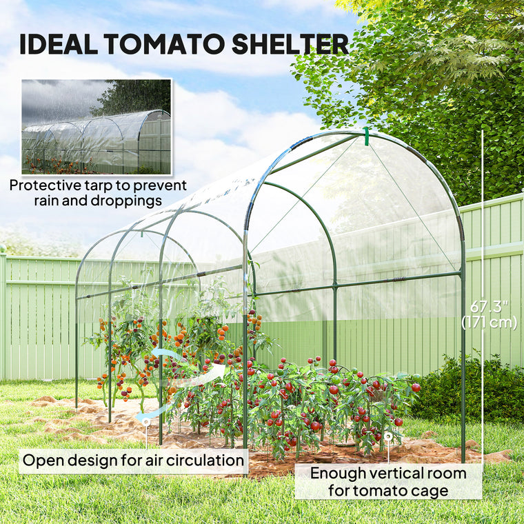 157.5" x 47.2" x 66.9" Tunnel Tomato Greenhouse with Guy Ropes