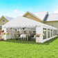 20' x 40' Party Tent, Outdoor Canopy Tent with Removable Sidewalls, 12 Windows for Parties, Wedding, Events, BBQ, White