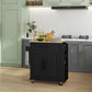 Rolling Island with Wheels for Kitchen, Kitchen Island on Rollers with Power Outlets, Drawer and Doors