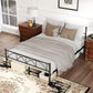 Metal Full Platform Bed Frame with Headboard, Steel Slat Support, Underbed Storage, No Box Spring Needed, Easy Assembly