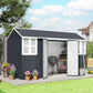 Metal Garden Storage Shed, Outdoor Tool Storage House with Lockable Door, Vents, Sloped Roof, Light Grey