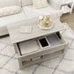 Lift Top Coffee Table with Hidden Storage Compartment and Open Shelves, Lift Tabletop Pop-Up Center Table for Living Room, Oak Effect