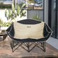 Portable Camp Chair, Double Camping Chair with Cup Holders and Carry Bag, Support 551 lbs, Khaki