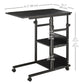 Mobile Standing Desk, Adjustable Height 31.5 inch Stand Up Desk with Wheels for Home Office, Black