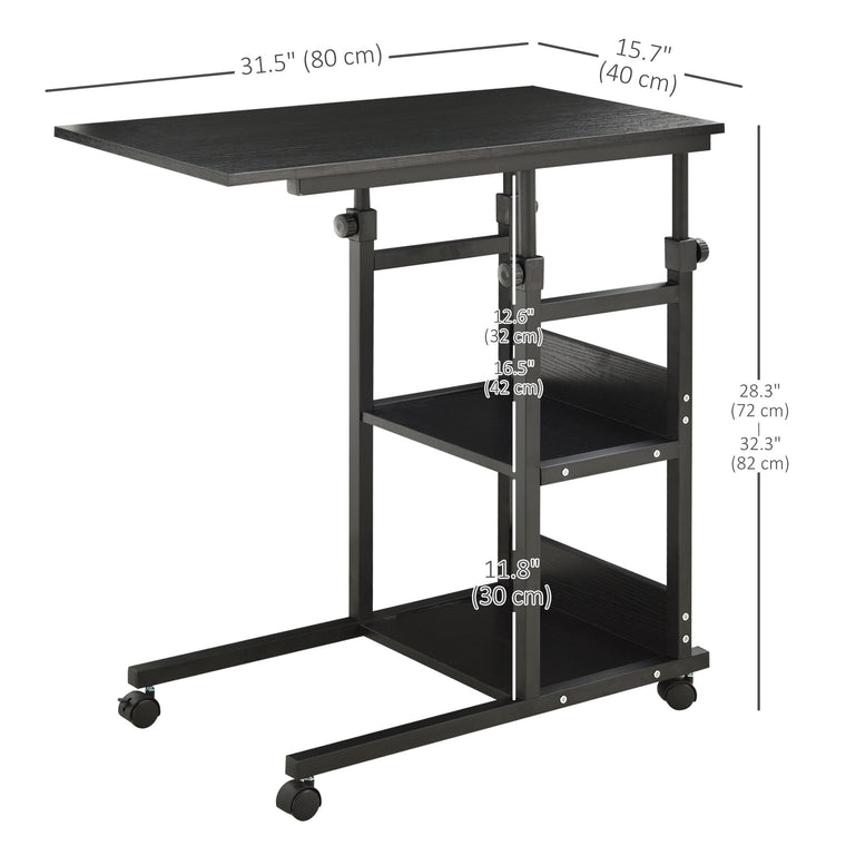 31.5" Mobile Standing Desk with Wheels