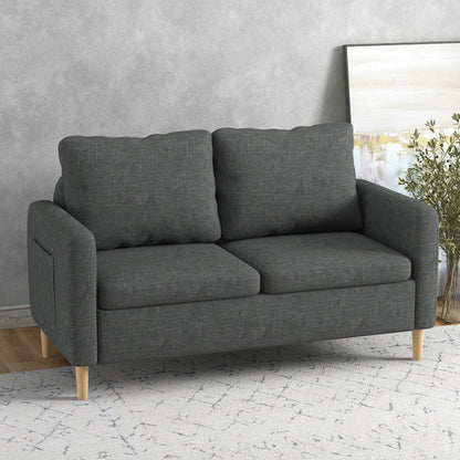 56" Loveseat Sofa with Side Pockets - Grey