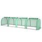 13' x 3.3' x 2.6' Mini Tunnel Greenhouse with PE Cover Garden Green Grow Shed with Steel Frame Zipped Doors, Green