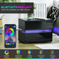 Modern Nightstand, Bedside Table with 2 Drawers, RGB LED Lights for Bedroom, Black