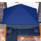 8ft Half Round Umbrella Outdoor Balcony Parasol Patio Garden Outdoor Window Sun Shade w/ 5 Ribs