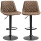 Bar Stools Set of 2, Swivel Counter Height Barstools with Back, Footrest, Adjustable Height, Dark Brown