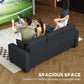 81" Pull-Out Corduroy Sofa Bed with Storage - Dark Grey