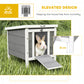 Wooden Rabbit Hutch, Bunny Cage with Waterproof & Openable Asphalt Roof, Outdoor Cat House Guinea Pig Cage Duck Shelter, Indoor Outdoor Use, 20" x 16.5" x 17", Grey