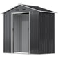 6.5x3.5ft Metal Garden Storage Shed for Outdoor Tool Storage with Double Sliding Doors and Vents, Dark Grey