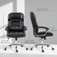Big and Tall Office Chair 400 lbs, Desk Chair with Spring Cushion, PU Leather, High Back, Swivel Wheels, Black