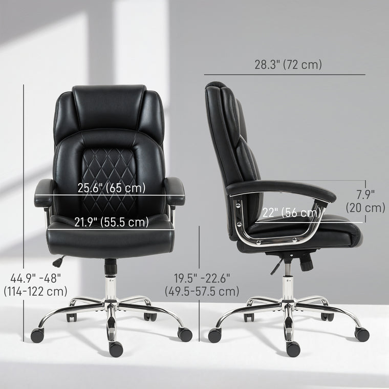 Big and Tall High-Back Office Chair, 400 lbs - Black
