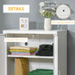 Metal Storage Cabinet, Industrial Sideboard Buffet Cabinet with 2 Louvered Doors, Adjustable Shelves, White