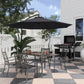 10' Deluxe Patio Umbrella Outdoor Market Parasol Banana Hanging Offset Sunshade Crank Cross Base Black