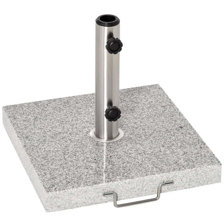55 lb Grey Marble Square Umbrella Base with Wheels