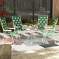 Set of 4 Folding Patio Chairs, Portable Chair Set with Armrests for Camping, Garden, Pool, Beach, Green