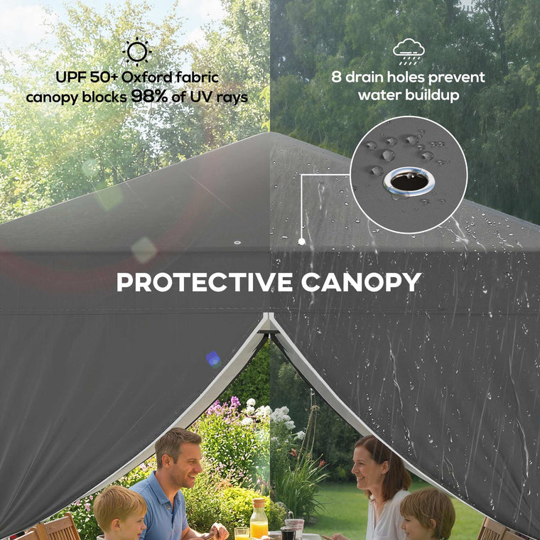 8.2' x 8.2' Dark Grey Pop-Up Canopy Tent with 4 Sidewalls