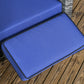 Outdoor Recliner Chair with Adjustable Backrest, Cushion, Side Tray, Dark Blue