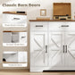 47" Buffet Cabinet with Soft-Close Hinges, Farmhouse Sideboard with 3 Drawers, Adjustable Shelves and Spice Racks, White