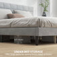 Queen Size Bed Frame with Upholstered Headboard, Modern Platform Bed Frame with Wood Slats, 1100 lbs Capacity, Grey