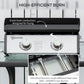 2 Burner Liquefied Gas Grill, Portable Tabletop BBQ Grill, for Camping, Picnic, Silver
