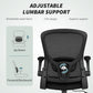 Ergonomic Mesh Office Chair with 4D Lumbar Support, Swivel Desk Chair with Flip-up Armrests, Tilt Function, Black