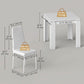 Dining Table Set for 2, Square Kitchen Table and Chairs, Dining Room Table and PU Leather Upholstered Chairs, White
