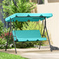 3-Seater Outdoor Porch Swing with Adjustable Canopy, Patio Swing Chair for Garden, Poolside, Backyard, Grey and White