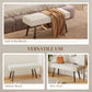 39 Inches Upholstered Bedroom Bench, Modern End of Bed Bench with Steel Legs, Cream White
