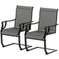 C Spring Motion Patio Chairs Set of 2 with Curved High Backrest, Armrest, All Weather Breathable Fabric, Metal Frame