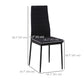 Modern Dining Chairs High Back Upholstered Linen Fabric with Metal Legs for Kitchen Black