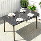 47" x 28" Outdoor Dining Table for 4, Rectangular Patio Table with Slatted Top and Rounded Edges, Grey
