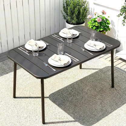 47" x 28" Rectangular Dining Table with Slatted Top