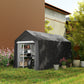 Outdoor Storage Shed Portable Garage with Roll-up Door for Motorcycle, Bike, Garden Tools, Beige - 7' x 12'