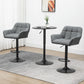 Swivel Barstools Set of 2 Adjustable Bar Stools with Footrest Armrests and PU Leather Back for Dining Room Grey