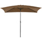 6.5x10ft Rectangle Aluminum Tilt Patio Umbrella, Garden Market Parasol, Outdoor Sunshade Canopy with Crank, Coffee