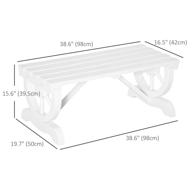 Rustic Wood Wheel Garden Bench, 2-Person
