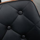 Dining Chairs Set of 2, Tufted Kitchen Chairs, PU Leather Upholstered Seats and Steel Legs for Dining Room, Black