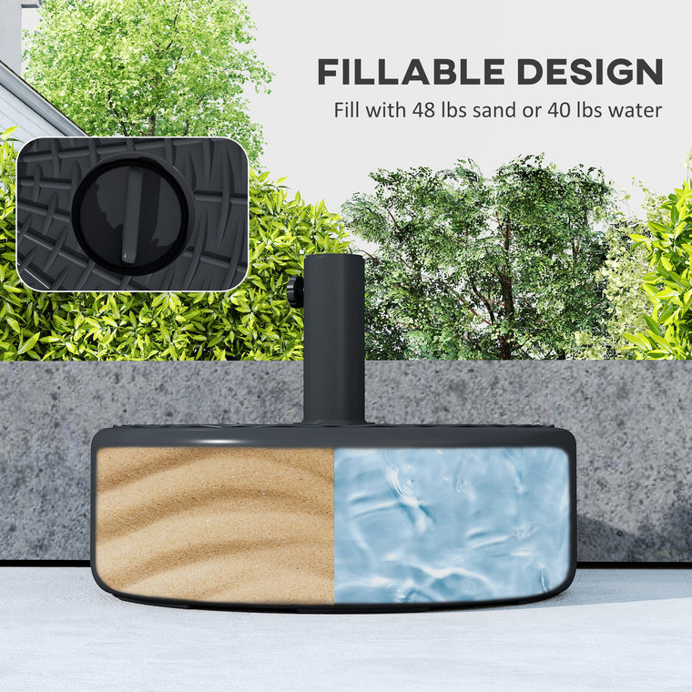 Black Patio Umbrella Base with Handle
