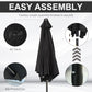 8.5' Round Aluminum Patio Umbrella Garden Parasol Market Sunshade Tilt Canopy w/ 6 Ribs, Crank Handle, Black