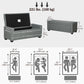 Upholstered Flip Top Storage Bench Fabric Ottoman for Bedroom, Living room, Light Grey