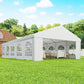 Heavy Duty Large Party Tent & Carport with Removable Sidewalls, Portable Garage Canopy Tent, White